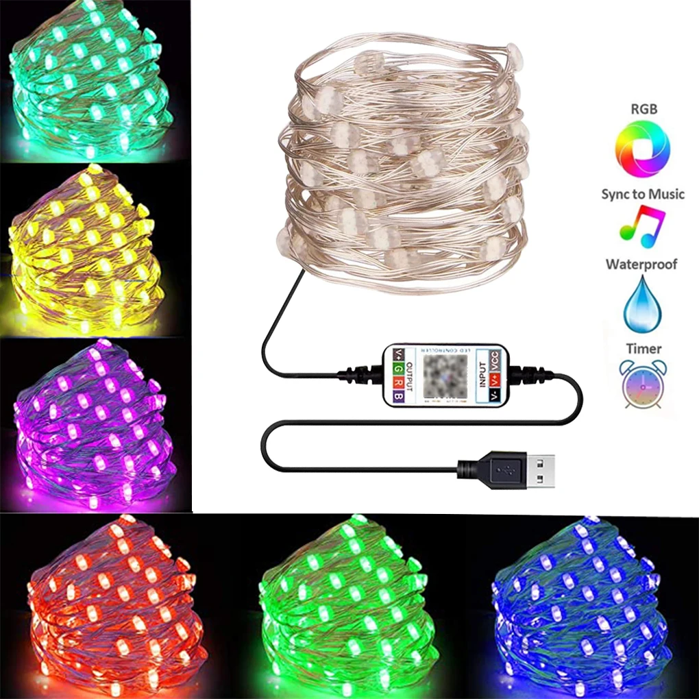 USB LED String Light Bluetooth App Control String Lights Lamp Waterproof Outdoor Fairy Lights for Christmas Tree Decoration
USB LED String Light Bluetooth App Control String Lights Lamp Waterproof Outdoor Fairy Lights for Christmas Tree Decoration