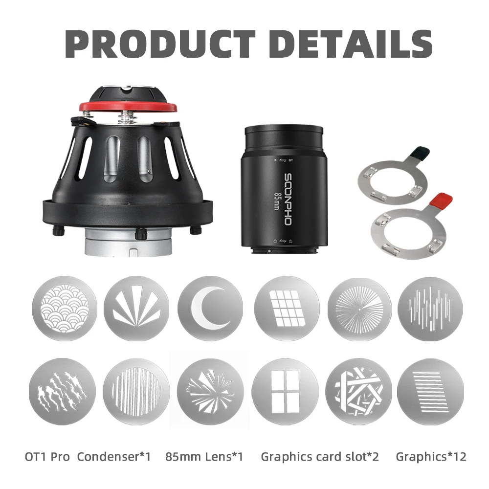 OT1 PRO II Focalize Conical Snoots Photo Optical Condenser Art Special Effects Shaped Beam Light Cylinder for GODOX Bowens mount
OT1 PRO II Focalize Conical Snoots Photo Optical Condenser Art Special Effects Shaped Beam Light Cylinder for GODOX Bowens mount