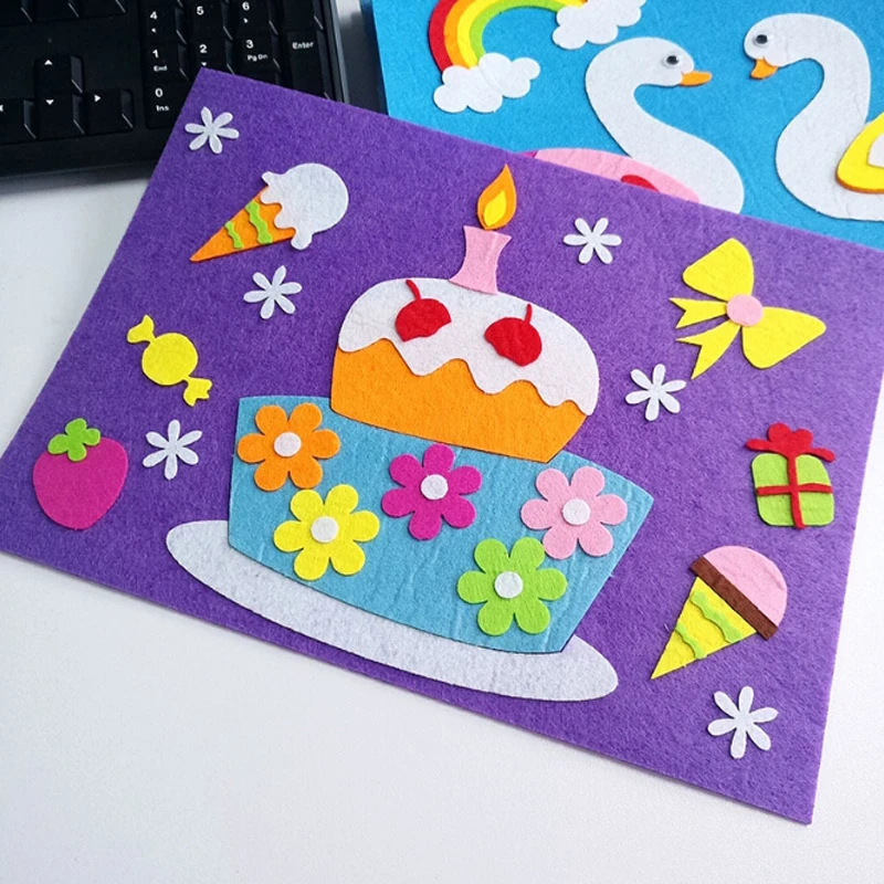 1 Set Children Cartoon DIY Sticker Toys Non-Woven Felt Collage Cute Swan Frog Duck Craft Decoration Stickers Educational Gifts
1 Set Children Cartoon DIY Sticker Toys Non-Woven Felt Collage Cute Swan Frog Duck Craft Decoration Stickers Educational Gifts