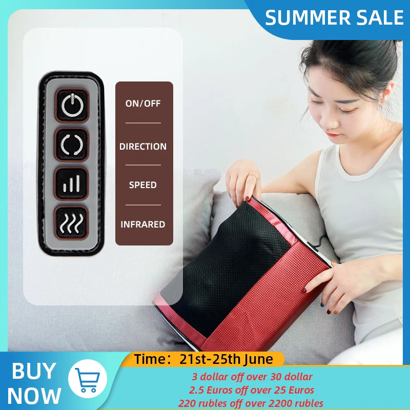 Massage pillow Body Shoulder Magnetotherap Shiatsuy Electric Massager Neck Back Health Care Cervical Physiotherapy Infrared
Massage pillow Body Shoulder Magnetotherap Shiatsuy Electric Massager Neck Back Health Care Cervical Physiotherapy Infrared