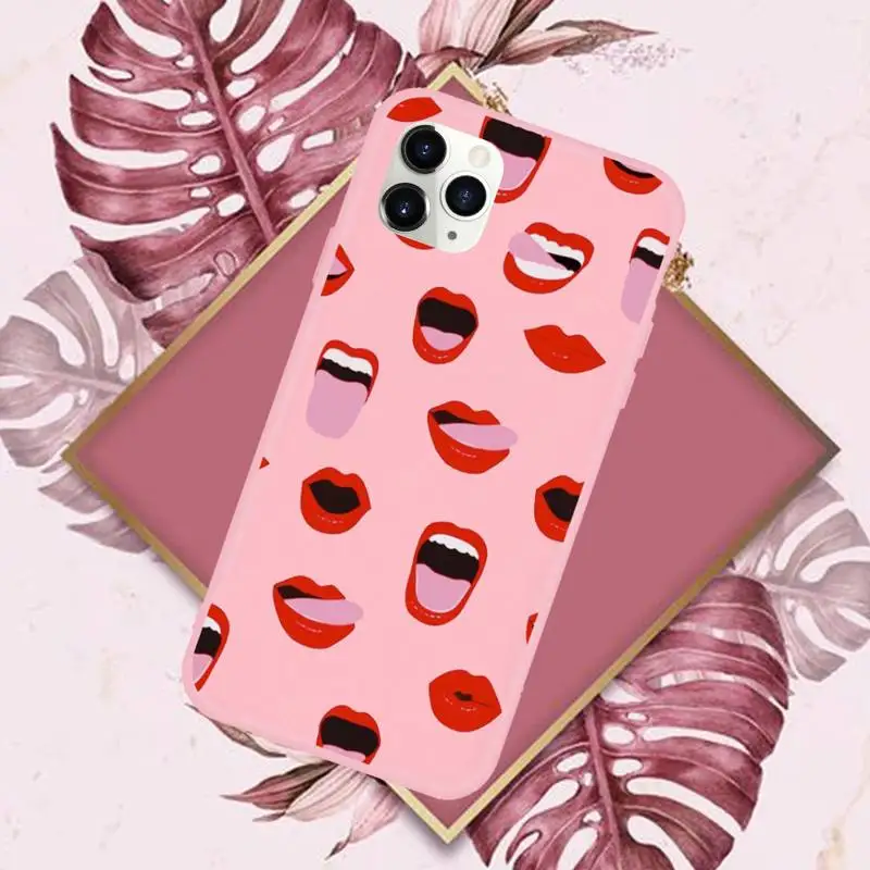 Sexy lady make up Pink Red lips rolling Phone Case Candy Color for iPhone 6 7 8 11 12 s mini pro X XS XR MAX Plus
Sexy lady make up Pink Red lips rolling Phone Case Candy Color for iPhone 6 7 8 11 12 s mini pro X XS XR MAX Plus