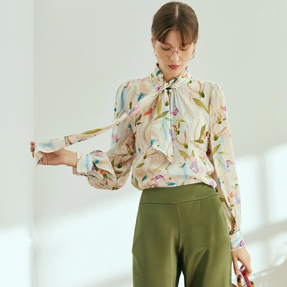 100% Silk Blouse Women Elegant Style Plus Sizes Shirt Printed Button O Neck Long Sleeve Pullover Top New Fashion
100% Silk Blouse Women Elegant Style Plus Sizes Shirt Printed Button O Neck Long Sleeve Pullover Top New Fashion