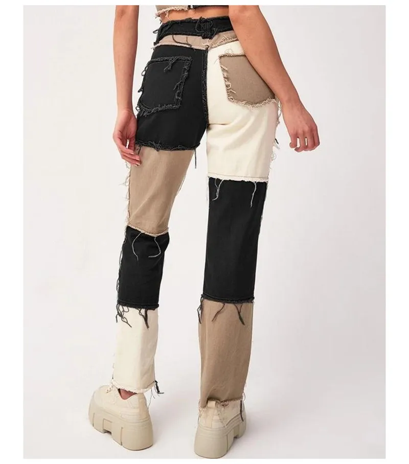 Streetwear Women High Waisted Retro New Jeans Patchwork Fashion Cotton Design Buttons Fly Straight Denim Pants Slim Jean
Streetwear Women High Waisted Retro New Jeans Patchwork Fashion Cotton Design Buttons Fly Straight Denim Pants Slim Jean