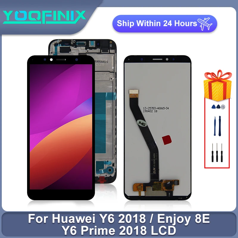 5.7" For Huawei Y6 2018 LCD Touch Screen Digitizer Replacement Parts For Enjoy 8E Display Y6 Prime 2018 LCD ATU-L11 LX3 L21 L22
5.7" For Huawei Y6 2018 LCD Touch Screen Digitizer Replacement Parts For Enjoy 8E Display Y6 Prime 2018 LCD ATU-L11 LX3 L21 L22