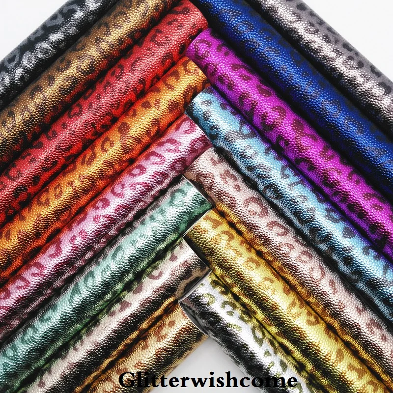Ткань Glitterwishcome 21x29 см Размер A4 винил для бантов кожаная ткань с леопардовым