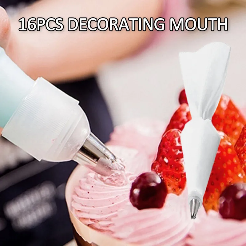 16PCS DIY Ice Piping Cream Pastry Bag Reusable Stainless Steel Nozzle Pastry Tips Converter Squeeze Cake Decorating Baking Tools
16PCS DIY Ice Piping Cream Pastry Bag Reusable Stainless Steel Nozzle Pastry Tips Converter Squeeze Cake Decorating Baking Tools