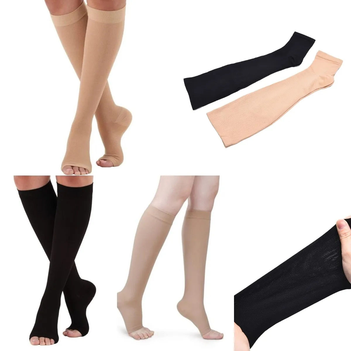 S-XL Elastic Open Toe Knee High Stockings Varicose Veins Treat Shaping Graduated Pressure Stockings Calf Compression Stockings
S-XL Elastic Open Toe Knee High Stockings Varicose Veins Treat Shaping Graduated Pressure Stockings Calf Compression Stockings