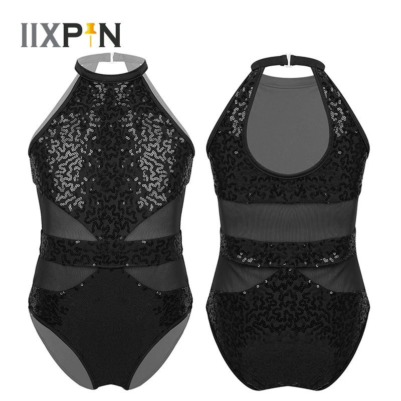 Gymnastics Leotard Girls Ballet Dress Kids Sleeveless Halter Sparkly Sequins Mesh Splice Cutouts Back Leotard Ballet Dancewear
Gymnastics Leotard Girls Ballet Dress Kids Sleeveless Halter Sparkly Sequins Mesh Splice Cutouts Back Leotard Ballet Dancewear