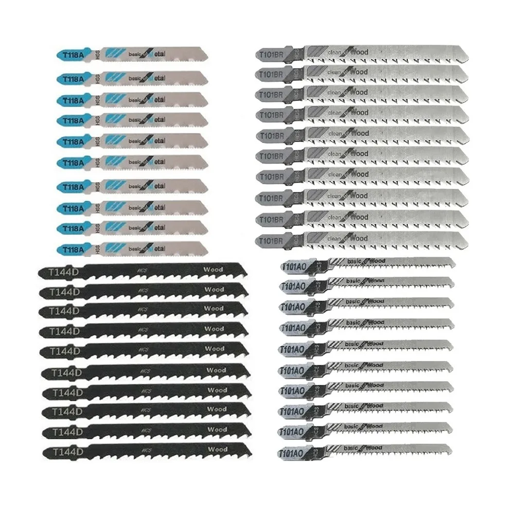 40 Pcs Jigsaw Blades Saw Blade Assorted Blades W/T-Shank Kit Set For Plastic Wood Metal Cutting Workshop Tools
40 Pcs Jigsaw Blades Saw Blade Assorted Blades W/T-Shank Kit Set For Plastic Wood Metal Cutting Workshop Tools