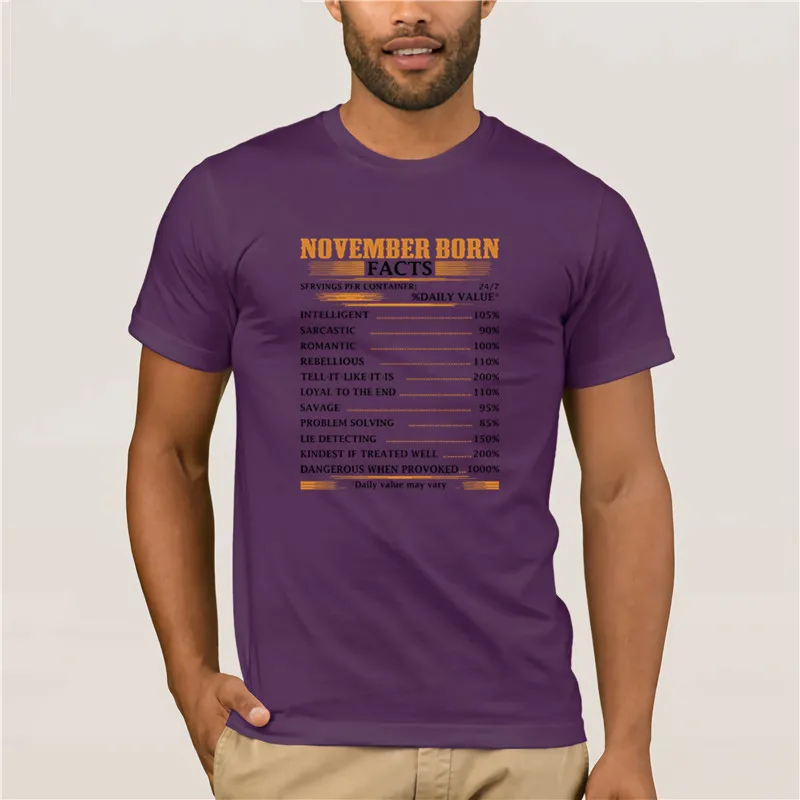 Men Printing Short Sleeve Tshirt trend November Facts Servings Spring Comical Round Collar Trendy Creative Graphic T-shirt
Men Printing Short Sleeve Tshirt trend November Facts Servings Spring Comical Round Collar Trendy Creative Graphic T-shirt