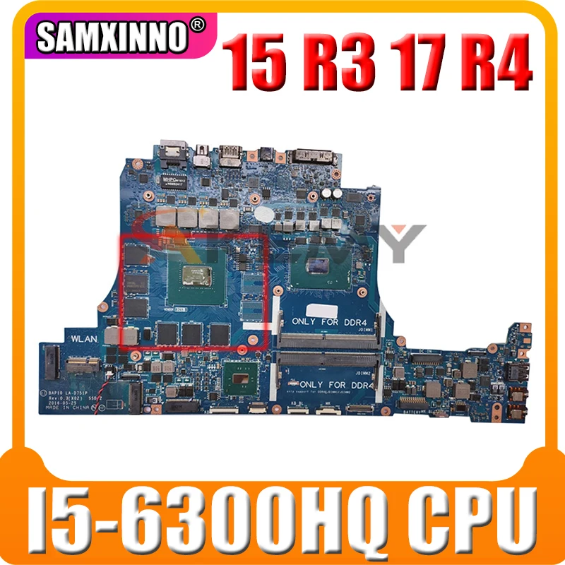 Для DELL Alienware 15 R3 17 R4 I5-6300HQ CN-0FCWVF 0FCWVF материнская плата для ноутбука BAL10 LA-D751P SR2FP N17E-G1-A1 материнская плата для ноутбука
Для DELL Alienware 15 R3 17 R4 I5-6300HQ CN-0FCWVF 0FCWVF материнская плата для ноутбука BAL10 LA-D751P SR2FP N17E-G1-A1 материнская плата для ноутбука