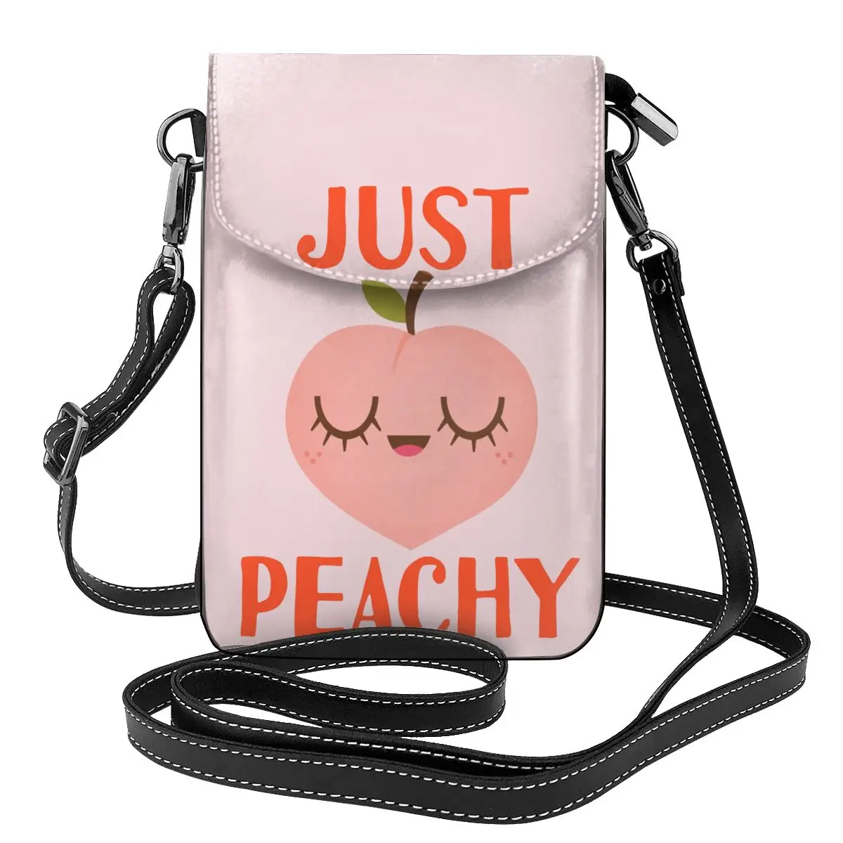 

Just Peachy Shoulder Bag Fruits Cartoon Gifts Funny Women Bags Leather Work Student Purse
