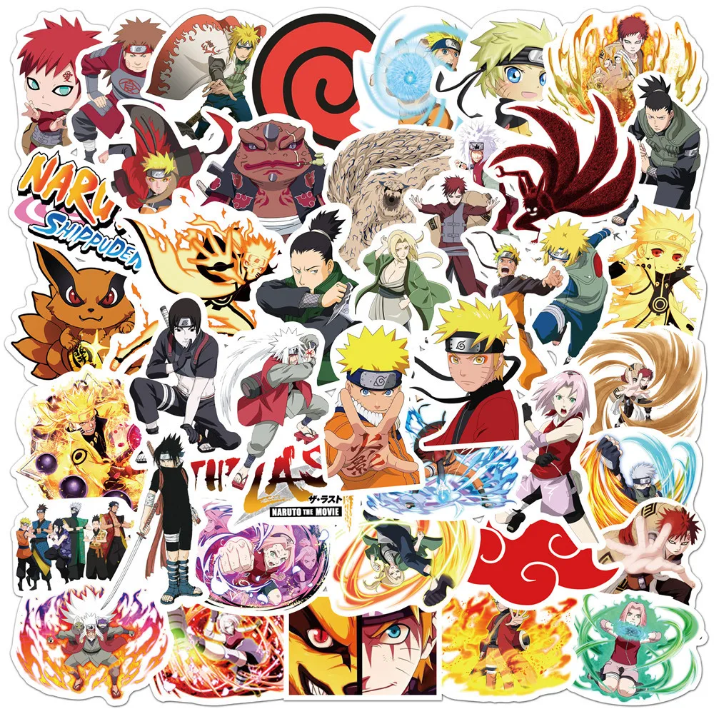50/100 Pcs Boruto Stikers Itachi Kakashi Sasuke Gaara Sakura Pain Konan Hidan Anime PVC Stickers Computer Notebook Suitcase Gift | Игрушки и