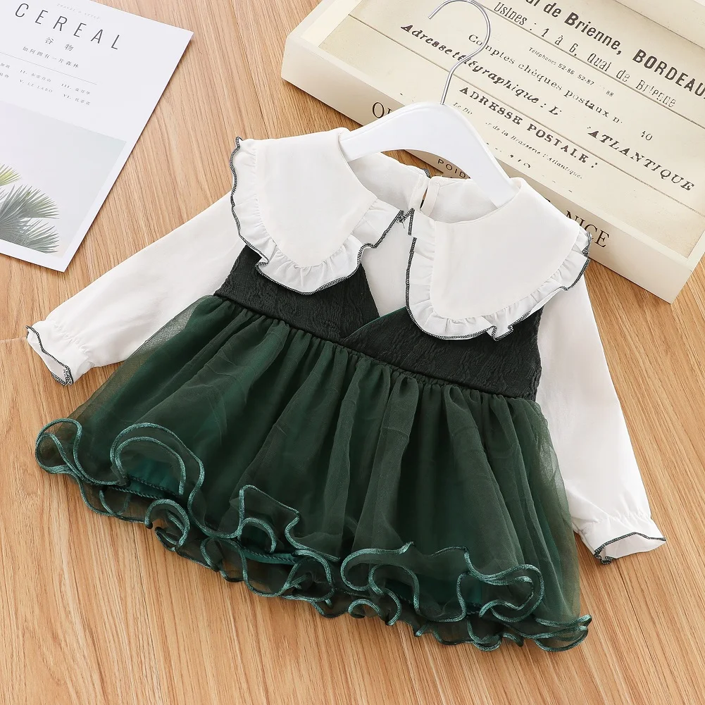 Baby Girls Two-piece Clothes Set, Infant Long Sleeve Ruffled Collar Top + Skirt, Purple/ Green/ Yellow 
Baby Girls Two-piece Clothes Set, Infant Long Sleeve Ruffled Collar Top + Skirt, Purple/ Green/ Yellow