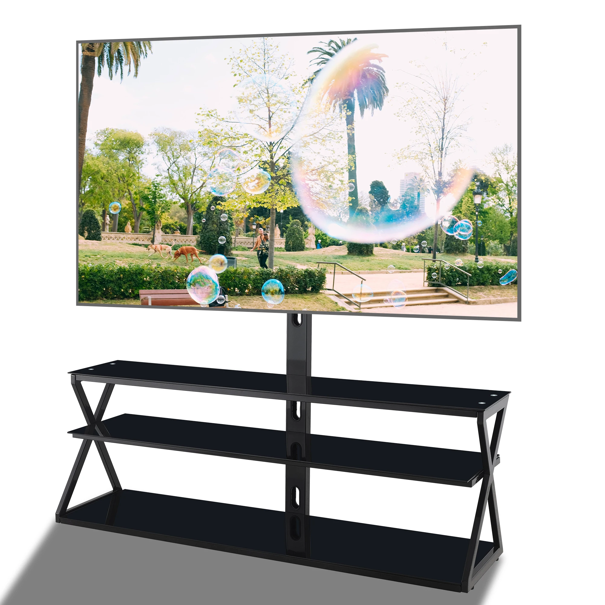 Entertainment Center Black Tempered Glass Universal Media Storage Stand Swivel Height Adjustable Glass Floor TV Stand with Mount
Entertainment Center Black Tempered Glass Universal Media Storage Stand Swivel Height Adjustable Glass Floor TV Stand with Mount
