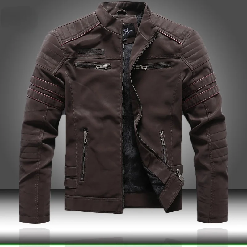 2021 Autumn Winter Men's Leather Jacket Casual Fashion Stand Collar Motorcycle Jacket Men Slim High Quality PU Leather Coats
2021 Autumn Winter Men's Leather Jacket Casual Fashion Stand Collar Motorcycle Jacket Men Slim High Quality PU Leather Coats