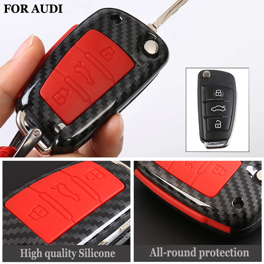 ABS+Silicone Car Key Case Auto Key Protection Cover For Audi C6 A7 A8 R8 A1 A3 A4 A5 Q7 Car Holder Shell Car-Styling Accessories
ABS+Silicone Car Key Case Auto Key Protection Cover For Audi C6 A7 A8 R8 A1 A3 A4 A5 Q7 Car Holder Shell Car-Styling Accessories
