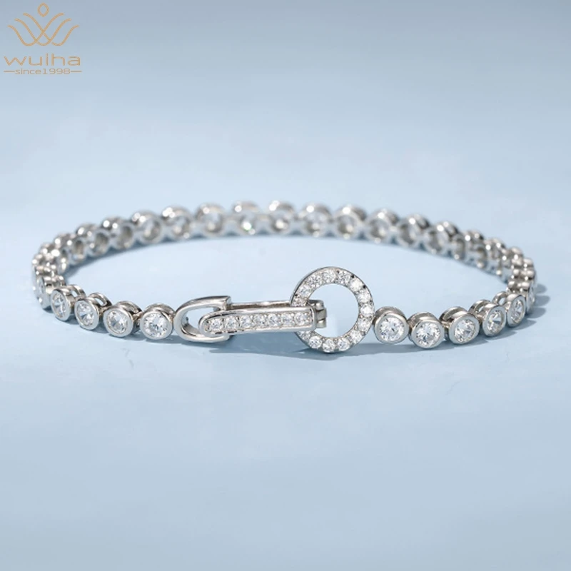 WUIHA Classic Diamonds Chain Bracelets 925 Sterling Silver Round Cut 3MM Created Moissanite Wedding Party Bracelets Fine Jewelry
WUIHA Classic Diamonds Chain Bracelets 925 Sterling Silver Round Cut 3MM Created Moissanite Wedding Party Bracelets Fine Jewelry