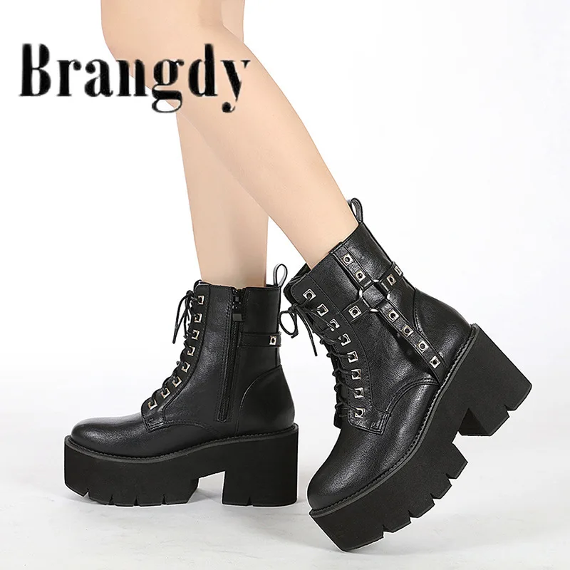 Международная торговля, осень/зима, женские ботильоны на толстом каблуке с заклепками и шнуровкой спереди, ботинки на молнии
Международная торговля, осень/зима, женские ботильоны на толстом каблуке с заклепками и шнуровкой спереди, ботинки на молнии