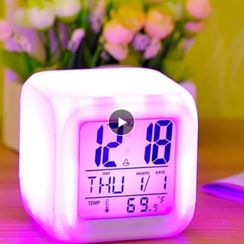 Youpin multifunctional portable 7-color LED can change digital light-emitting home bedroom alarm clock thermometer
Youpin multifunctional portable 7-color LED can change digital light-emitting home bedroom alarm clock thermometer