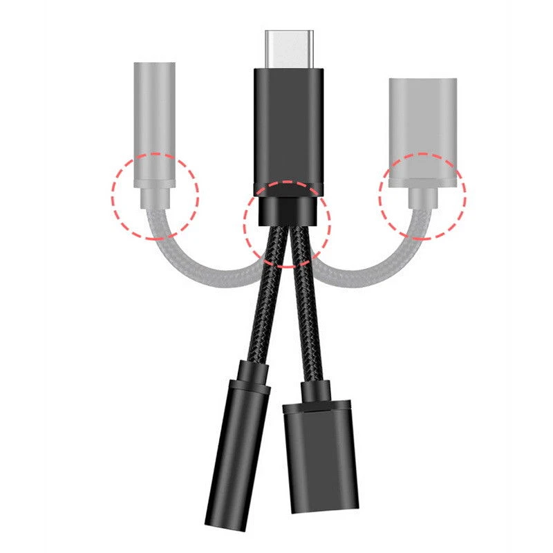 USB-C аудиокабель для зарядки с разъемом типа C на 3 5 мм разъем наушников Xiaomi 6 8 Mix 2s