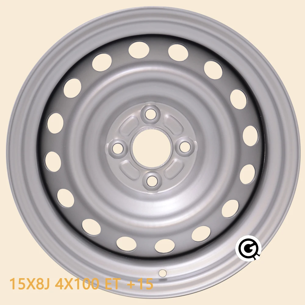 15 дюймовое стальное колесо 15X8J 4 отверстия 4X100 смещение серебряных глубоких мини