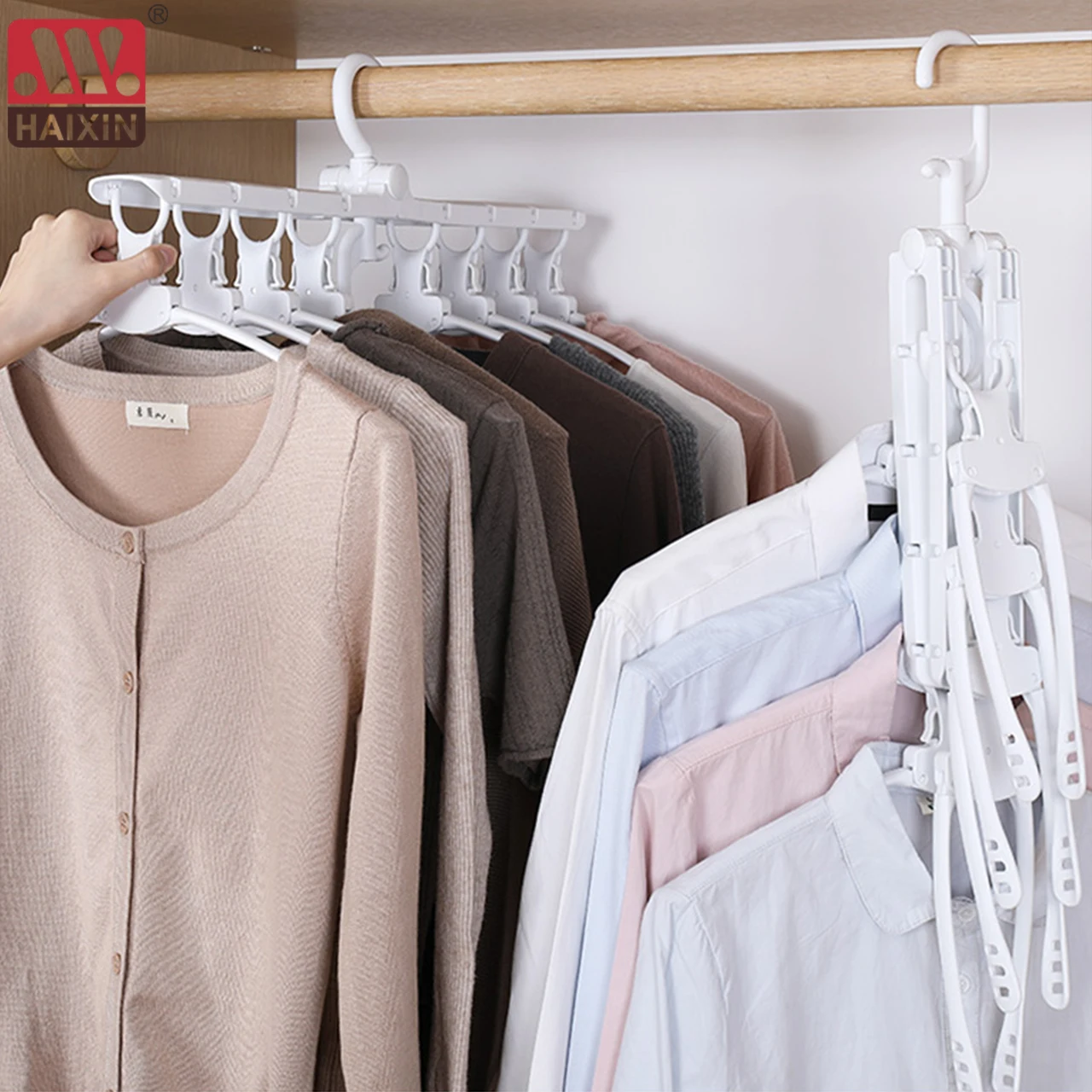 HAIXIN Clothes Hanger Multi-port Support Circle Clothes Drying Racks 8 Hole Rotating Multifunction Plastic Scarf Storage Rack
HAIXIN Clothes Hanger Multi-port Support Circle Clothes Drying Racks 8 Hole Rotating Multifunction Plastic Scarf Storage Rack