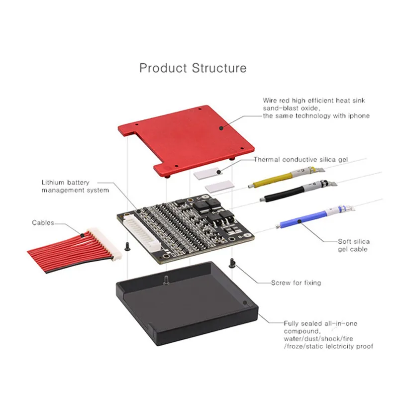 Блок батарей Li-Ion 12S BMS 48 В балансировочная плата PCM/PCB/BMS для литиевой батареи LiNCM 3 7