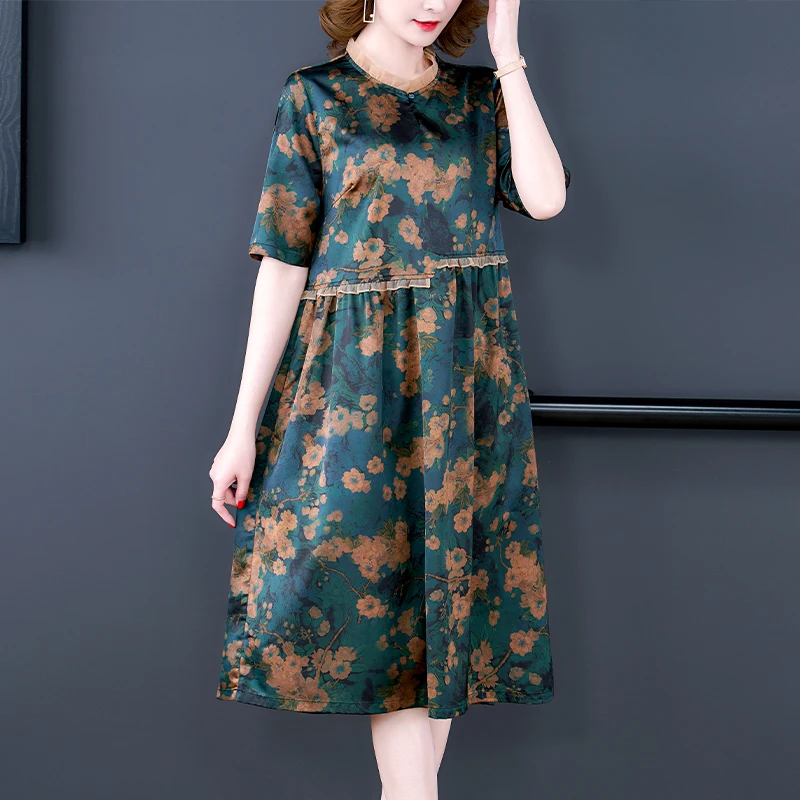 Summer New Floral Mulberry Silk Ruffled Collar Midi Dress 2022 Elegant Bodycon Casual Vestidos Women Korean Vintage Loose Dress
Summer New Floral Mulberry Silk Ruffled Collar Midi Dress 2022 Elegant Bodycon Casual Vestidos Women Korean Vintage Loose Dress