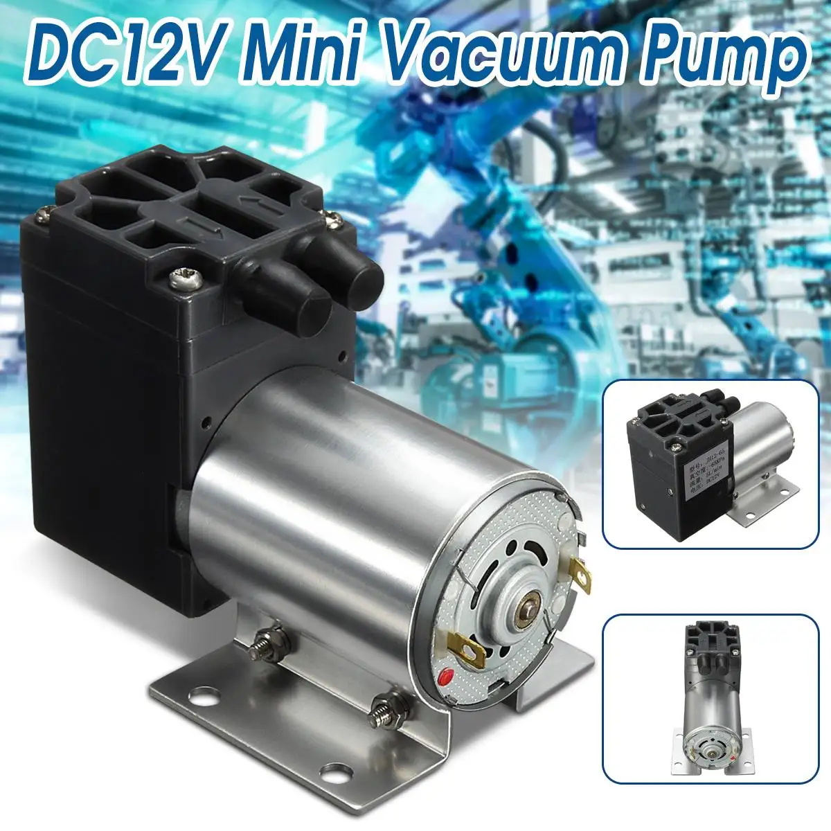 WOLIKE 65-120Kpa 6W DC12V Micro Vacuum Pump Negative Pressure Suction Pump w/Holder for Gas Analysis Sampling iInstrumentation
WOLIKE 65-120Kpa 6W DC12V Micro Vacuum Pump Negative Pressure Suction Pump w/Holder for Gas Analysis Sampling iInstrumentation