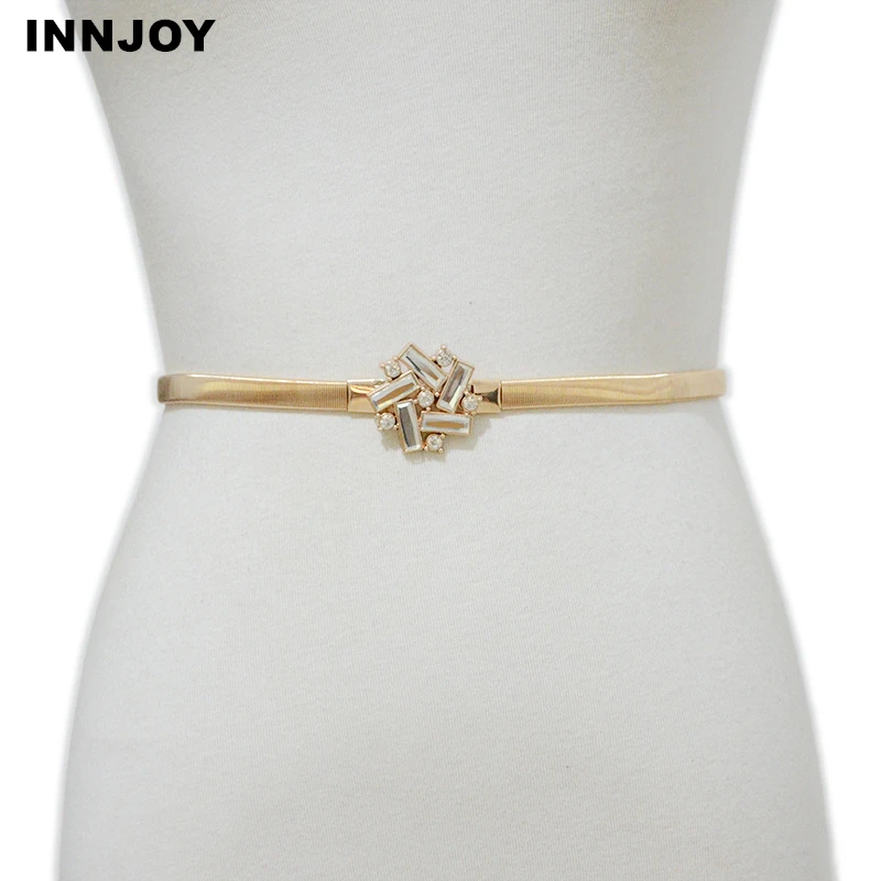 Женский ремень с металлической застежкой, эластичный пояс для платья, золотистого цвета
Женский ремень с металлической застежкой, эластичный пояс для платья, золотистого цвета