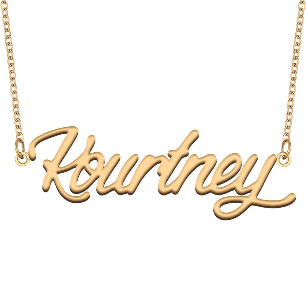 Kourtney Nameplate Necklace for Women Stainless Steel Jewelry Gold Plated Name Chain Pendant Femme Mothers Girlfriend Gift
Kourtney Nameplate Necklace for Women Stainless Steel Jewelry Gold Plated Name Chain Pendant Femme Mothers Girlfriend Gift