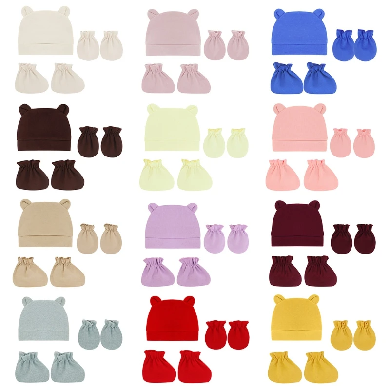 Baby Anti Scratching Soft Cotton Gloves Cute Ears Hat Set Infants Newborn Mittens Beanies Cap Kit for Todddles A2UB
Baby Anti Scratching Soft Cotton Gloves Cute Ears Hat Set Infants Newborn Mittens Beanies Cap Kit for Todddles A2UB