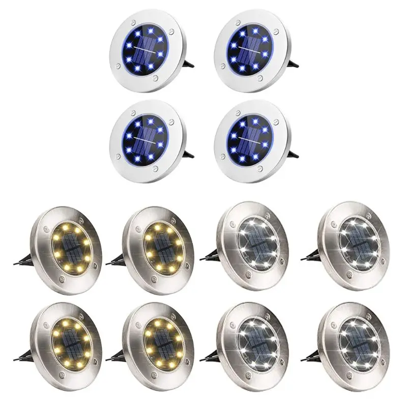 4pcs/set Stainless Steel Solar Powered 8 LED Light Waterproof Outdoor Underground Light Garden Decoration Lawn Lamp Wholesale
4pcs/set Stainless Steel Solar Powered 8 LED Light Waterproof Outdoor Underground Light Garden Decoration Lawn Lamp Wholesale