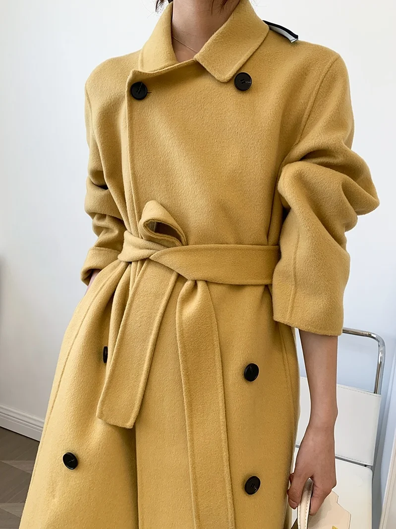 Double breasted square neck tie mid-length double-sided cashmere coat woolen coat female Korean version 21 new
Double breasted square neck tie mid-length double-sided cashmere coat woolen coat female Korean version 21 new