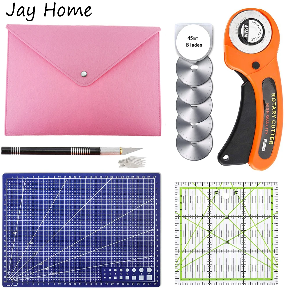 Rotary Cutter Set Quilting Kit including Cutting Mat & 5 Replacement Blades & Acrylic Ruler Craft Knife Set for Sewing Crafting
Rotary Cutter Set Quilting Kit including Cutting Mat & 5 Replacement Blades & Acrylic Ruler Craft Knife Set for Sewing Crafting