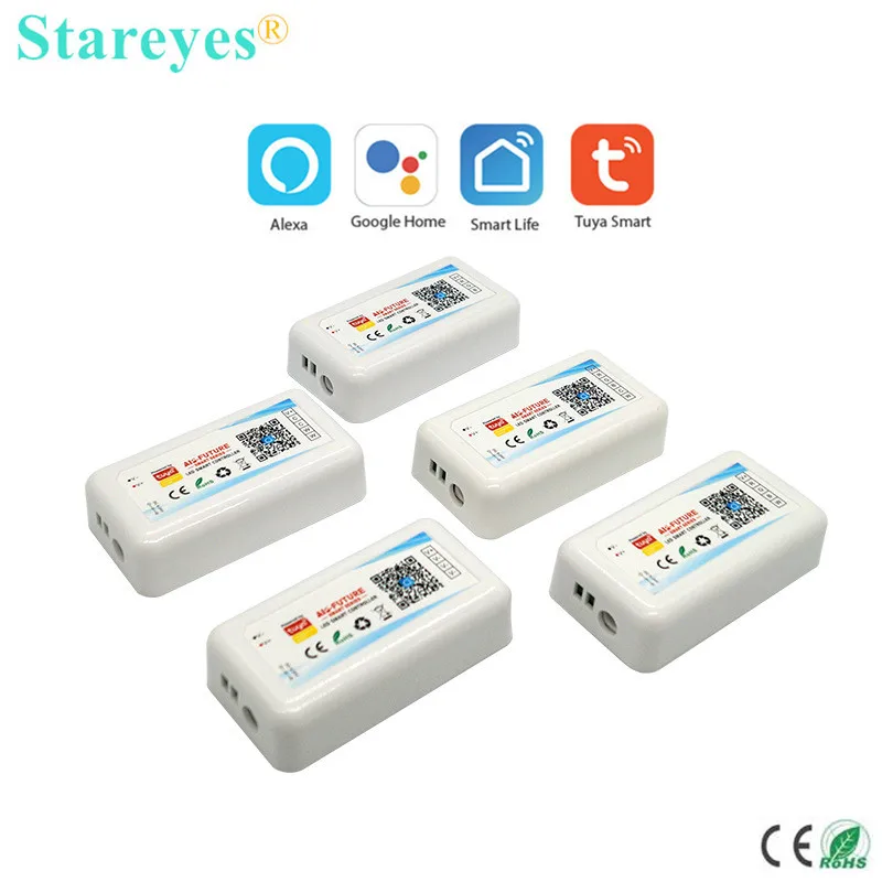 WiFi смарт контроллер Tuya Smart Alexa Google Home голосовое DC5 24V один цвет CCT светодиодный