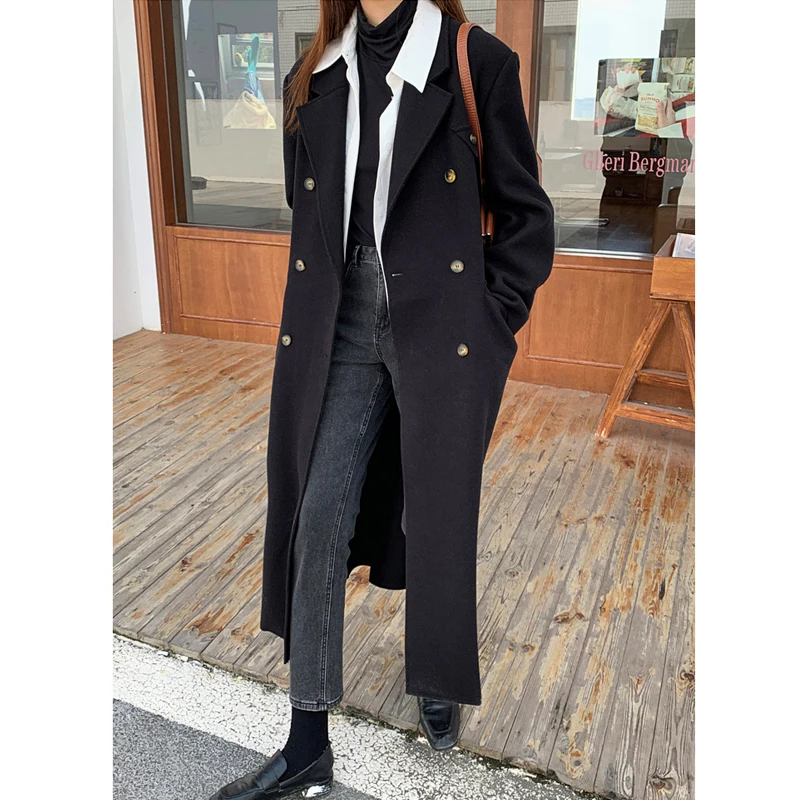 Retro Women Long Wool Coat Chic Winter Autumn Full Sleeve Loose Coat Ladies Double Breasted Warm Outwear Coat Casaco
Retro Women Long Wool Coat Chic Winter Autumn Full Sleeve Loose Coat Ladies Double Breasted Warm Outwear Coat Casaco