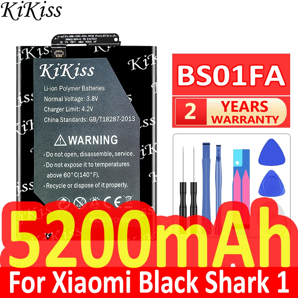 Мощная батарея 5200 мАч KiKiss BS01FA для Xiaomi Black Shark 1/Black Shark с двумя SIM-картами
Мощная батарея 5200 мАч KiKiss BS01FA для Xiaomi Black Shark 1/Black Shark с двумя SIM-картами