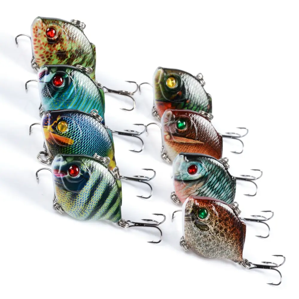 Lixada 7PCS Artificial Hard Fishing Lures Set 5.8cm 13.5g VIB with Treble Hooks 3D Eyes Lifelike fishing tackles | Спорт и