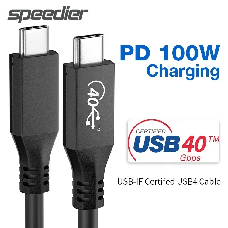 USB4 Gen3 Cable PD 100W 5A Fast Charging USB 4.0 Type C Cable 40Gbps Compatible With Thunderbolt 4/3 SSD USB-C Docking Station
USB4 Gen3 Cable PD 100W 5A Fast Charging USB 4.0 Type C Cable 40Gbps Compatible With Thunderbolt 4/3 SSD USB-C Docking Station