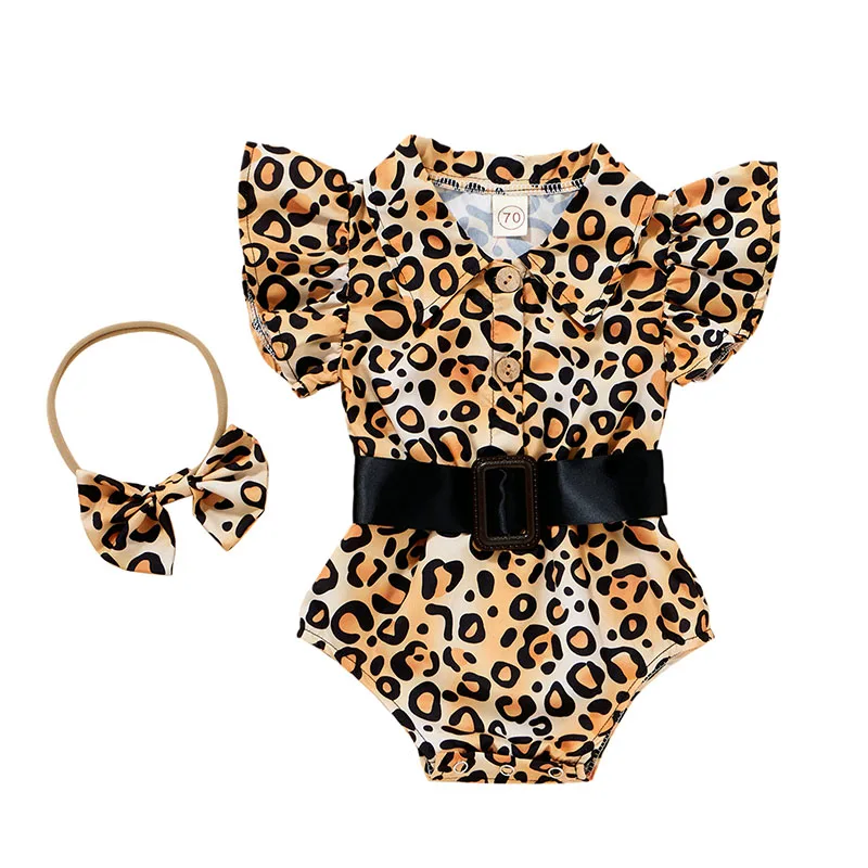 2Pcs Summer Outfits Baby's Clothes Girls Romper Ruffle Sleeve Lapel Button Front Belted Romper With Headband Children's Clothing
2Pcs Summer Outfits Baby's Clothes Girls Romper Ruffle Sleeve Lapel Button Front Belted Romper With Headband Children's Clothing