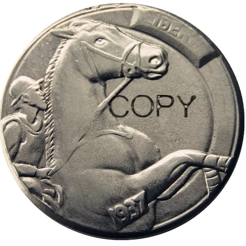 Бу (21) Хобо никель 1937-D 3-леггинсы Буффало редкий креативный Забавный копия монеты |