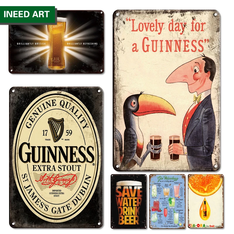 Vintage Beer Cocktail Metal Decoration Tin Sign Guinness Bar Wall Decor Retro Man Cave Wall Poster
Vintage Beer Cocktail Metal Decoration Tin Sign Guinness Bar Wall Decor Retro Man Cave Wall Poster
