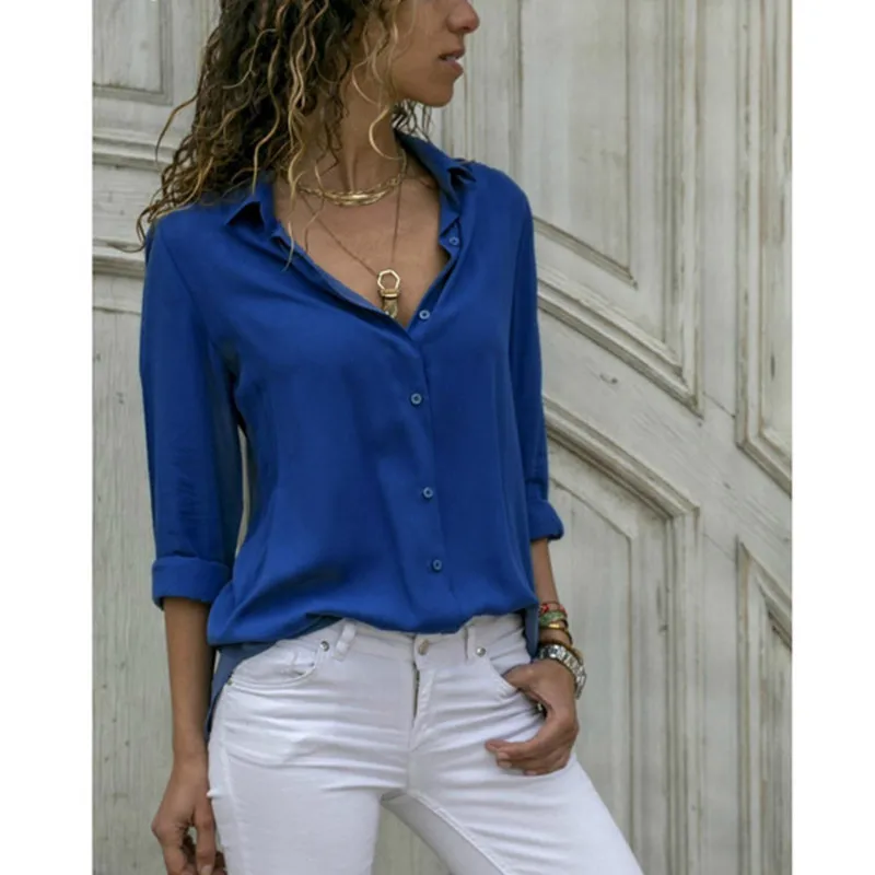 2021 New Fashion Solid Color Women Blouses Long Sleeve Turn Down Collar Blouse Shirt Casual Tops Elegant Work Shirt Femme Blusas
2021 New Fashion Solid Color Women Blouses Long Sleeve Turn Down Collar Blouse Shirt Casual Tops Elegant Work Shirt Femme Blusas