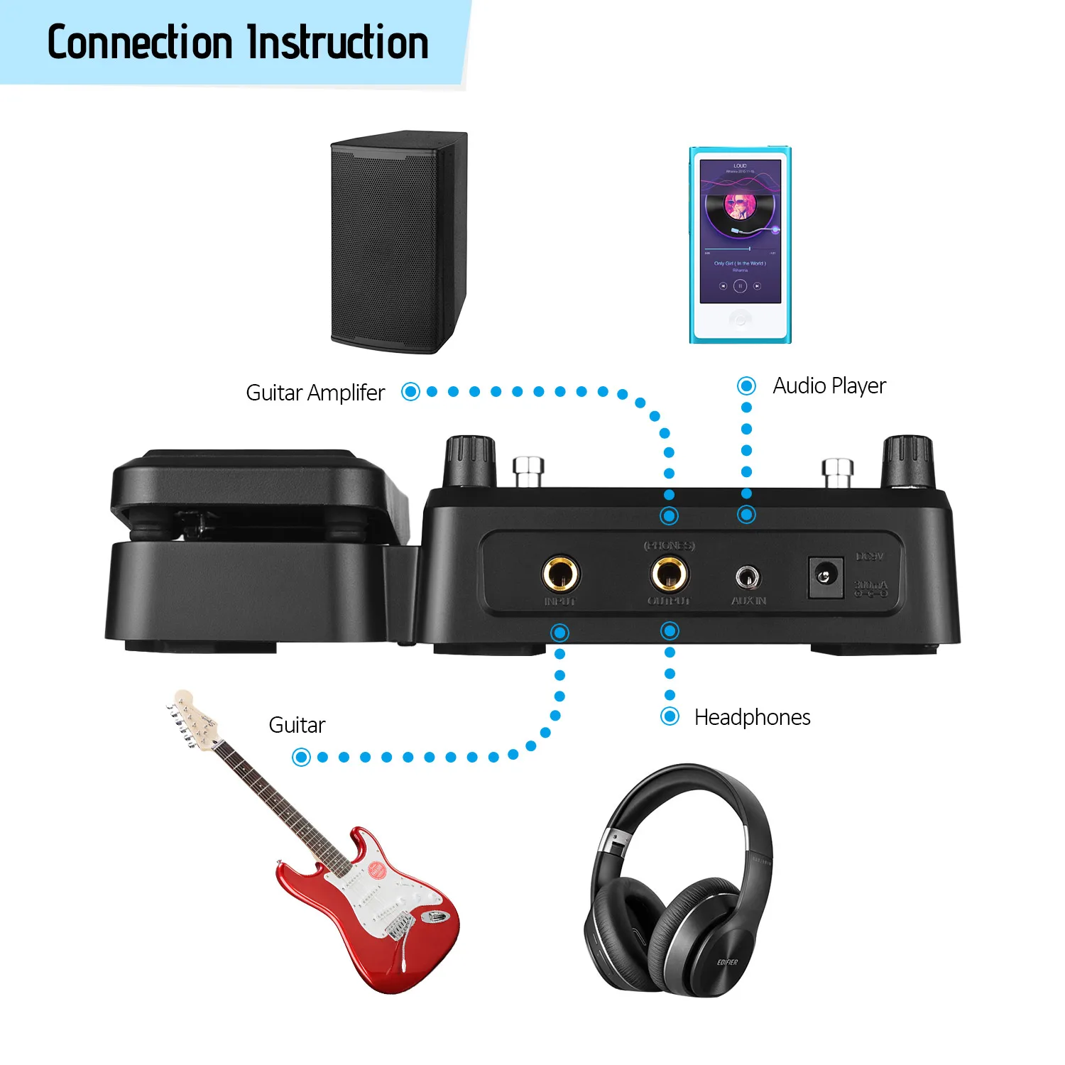 Muslady MU100 мульти-эффект процессор Гитара педаль эффектов для электрогитары