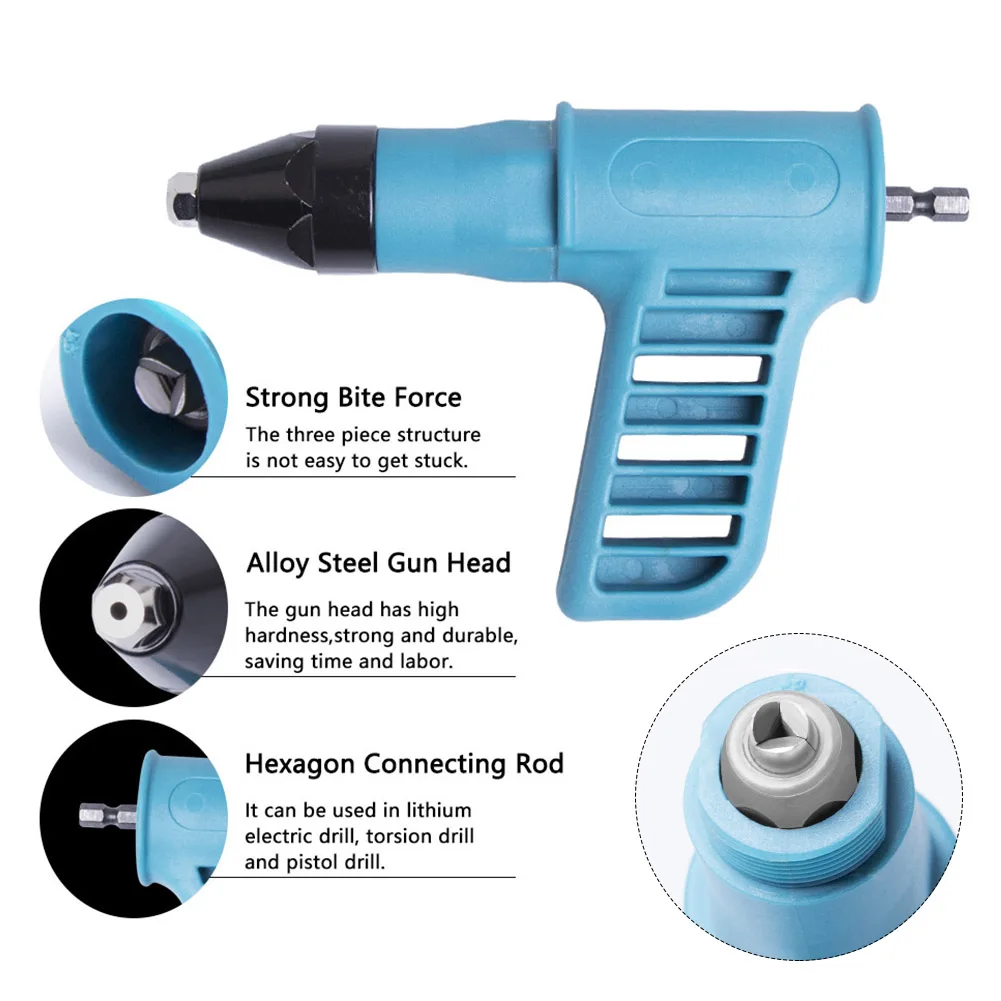 Anti Slip Electric Rivet Adapter 2.4mm 4.0mm 4.8mm Attachment Cordless Drill Conversion Tool Pull Insert Nut Portable Durable 
Anti Slip Electric Rivet Adapter 2.4mm 4.0mm 4.8mm Attachment Cordless Drill Conversion Tool Pull Insert Nut Portable Durable