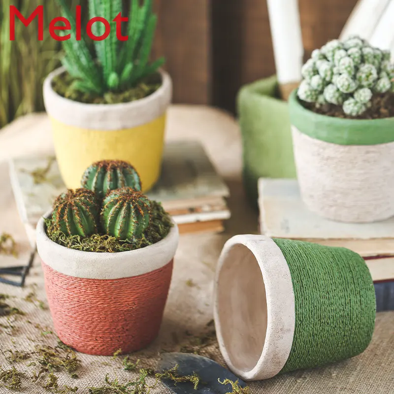 Handmade Imitation Straw Woven Flowerpot Retro Creative Succulent Flower Art Style Garden Courtyard Decoration Lucky vases
Handmade Imitation Straw Woven Flowerpot Retro Creative Succulent Flower Art Style Garden Courtyard Decoration Lucky vases