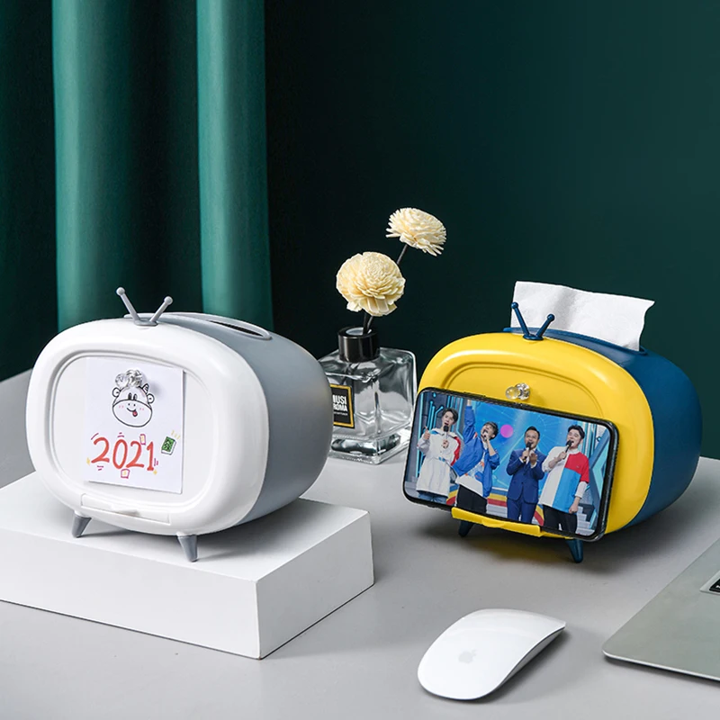 Home Creative 2 In 1 Tv Tissue Box Desktop Paper Holder Dispenser Storage Napkin Case Organizer With Mobile Phone Holder
Home Creative 2 In 1 Tv Tissue Box Desktop Paper Holder Dispenser Storage Napkin Case Organizer With Mobile Phone Holder