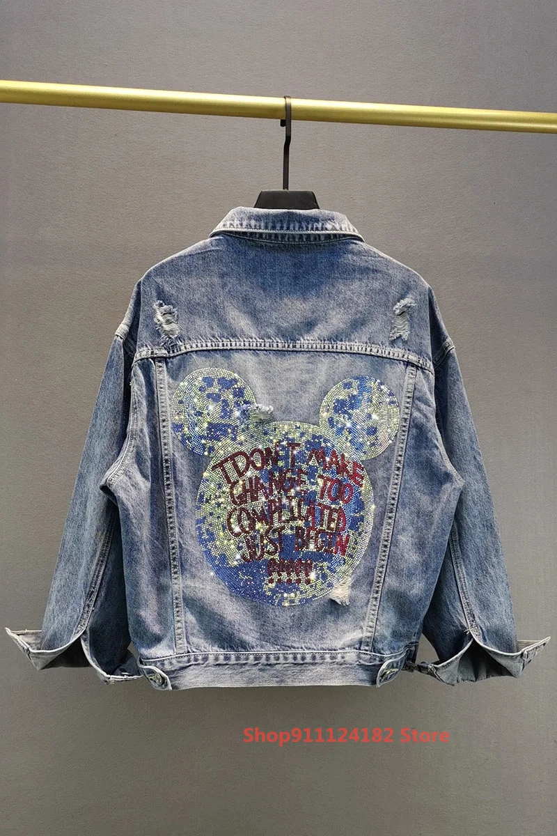 European Station Heavy Industry Color Rhinestone Denim Jacket Female Tide Spring and Autumn New Loose and Thin Long-Sleeved Top
European Station Heavy Industry Color Rhinestone Denim Jacket Female Tide Spring and Autumn New Loose and Thin Long-Sleeved Top